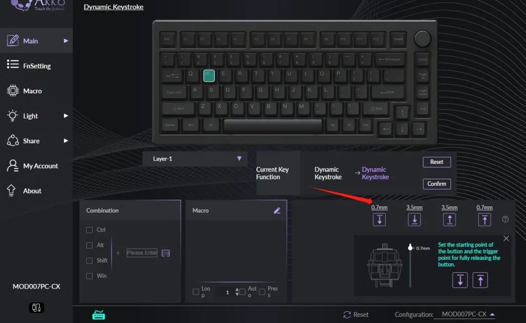 DKS on akko keyboard