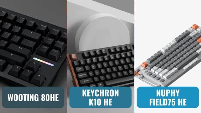 Wooting 80HE vs Keychron K10 HE vs Nuphy Field75 HE