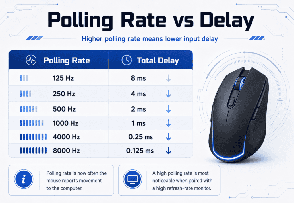 Polling rate vs latency (delay)