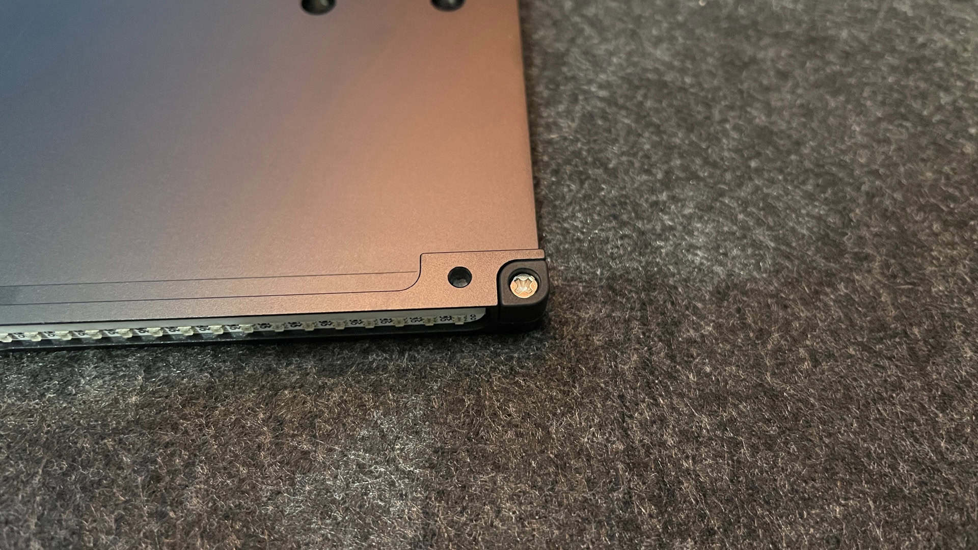 Close-up of a silicone damper on the Weikav NUT65 mechanical keyboard.