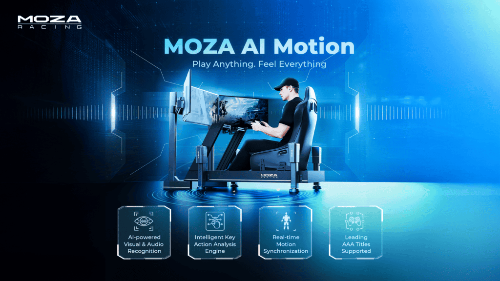 MOZA Motion Manager software interface generating motion feedback from gameplay