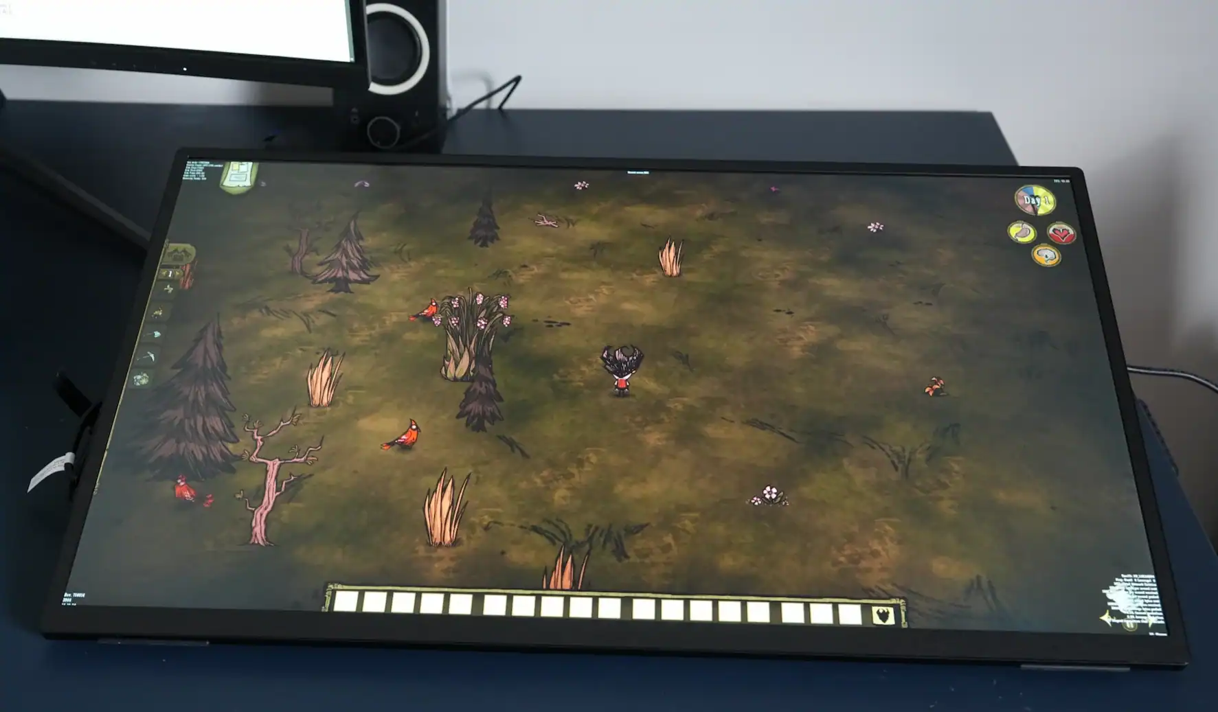 UPerfect UMax 27 Switches at low angle with Don't Starve Together game running on screen
