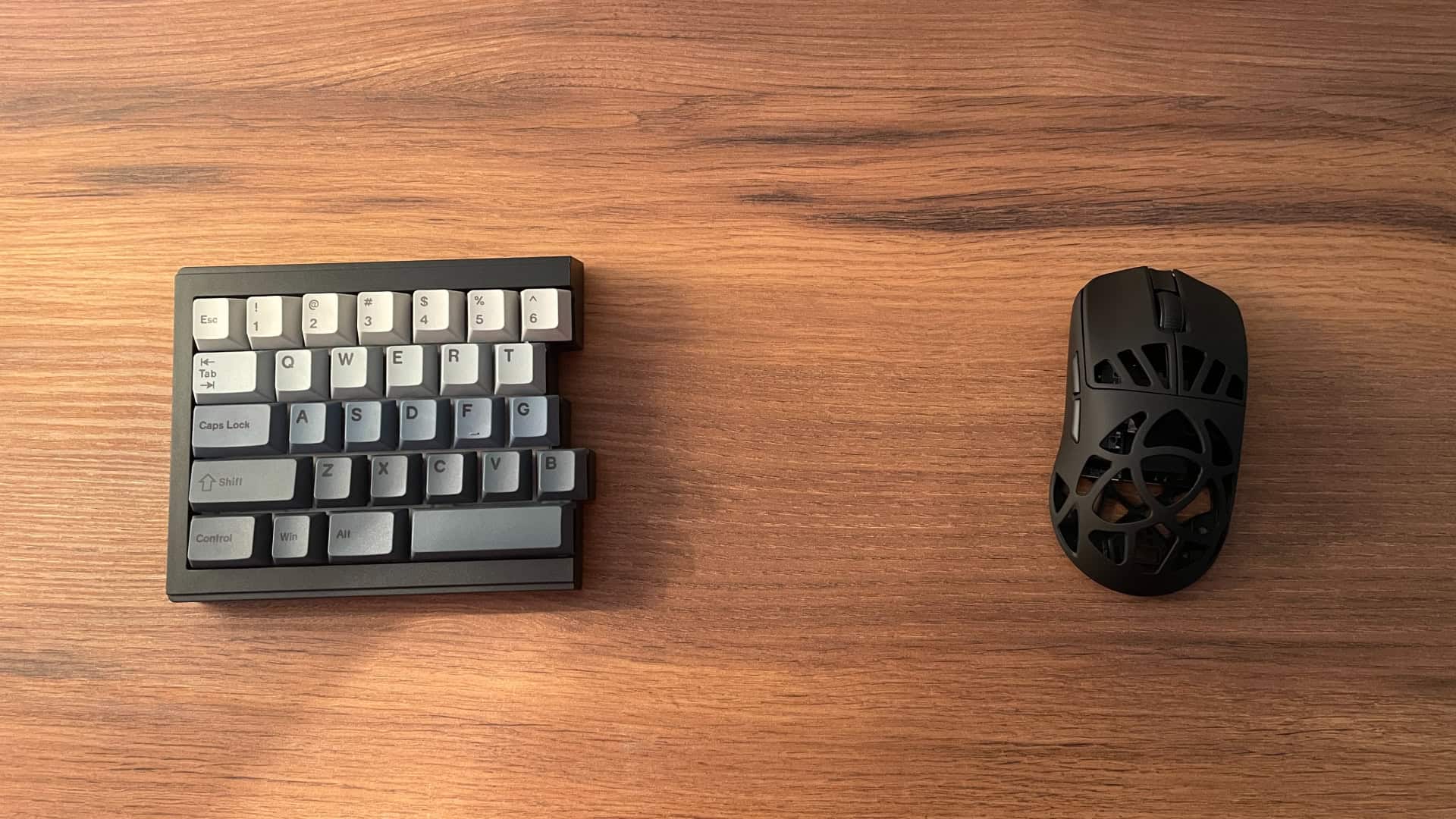 Left half of the Epomaker Split65 used on its own for gaming.