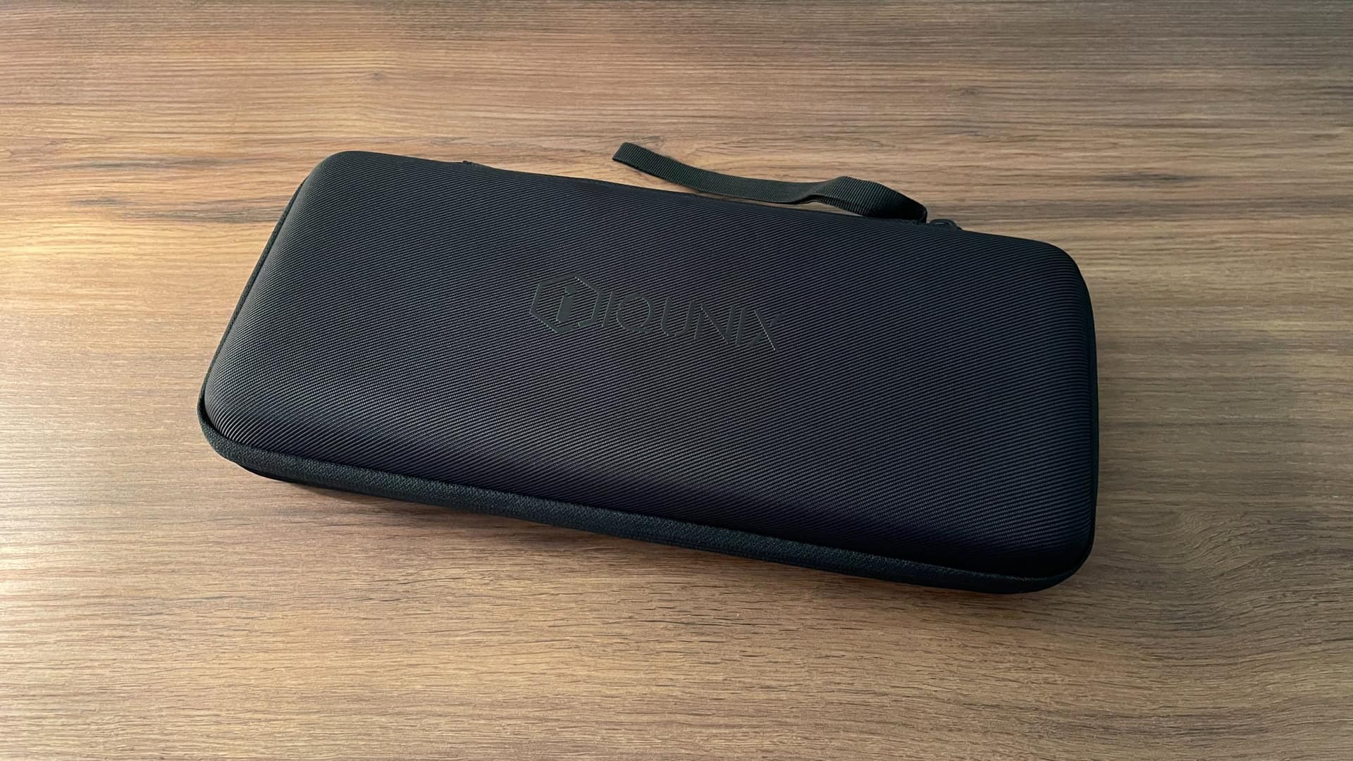 Hardshell carrying case for the IQUNIX MQ80 mechanical keyboard, designed for protection during transport and storage.