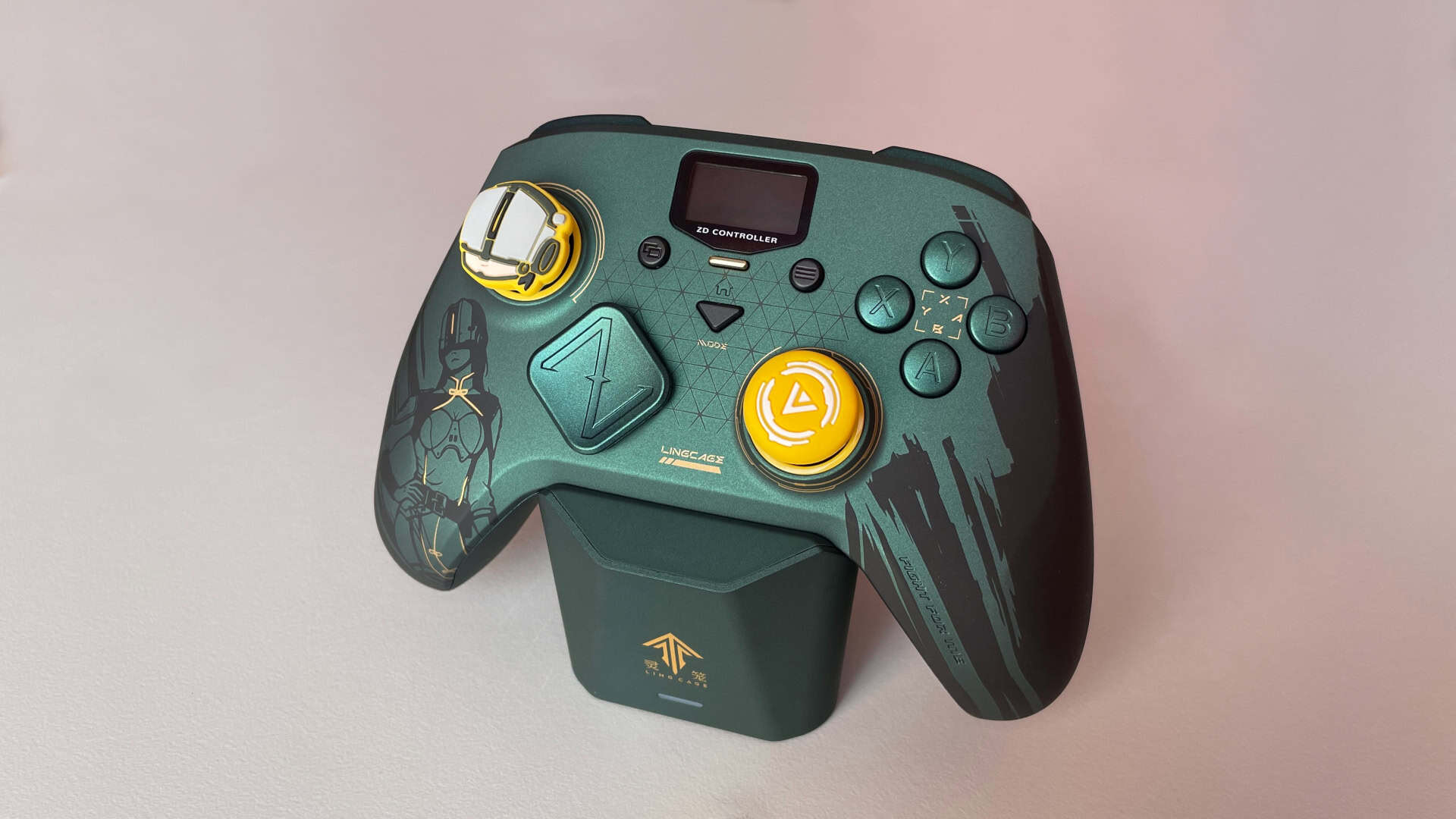 An aesthetic close-up photograph of the ZD Classic Legend Ling Cage Limited Edition controller.