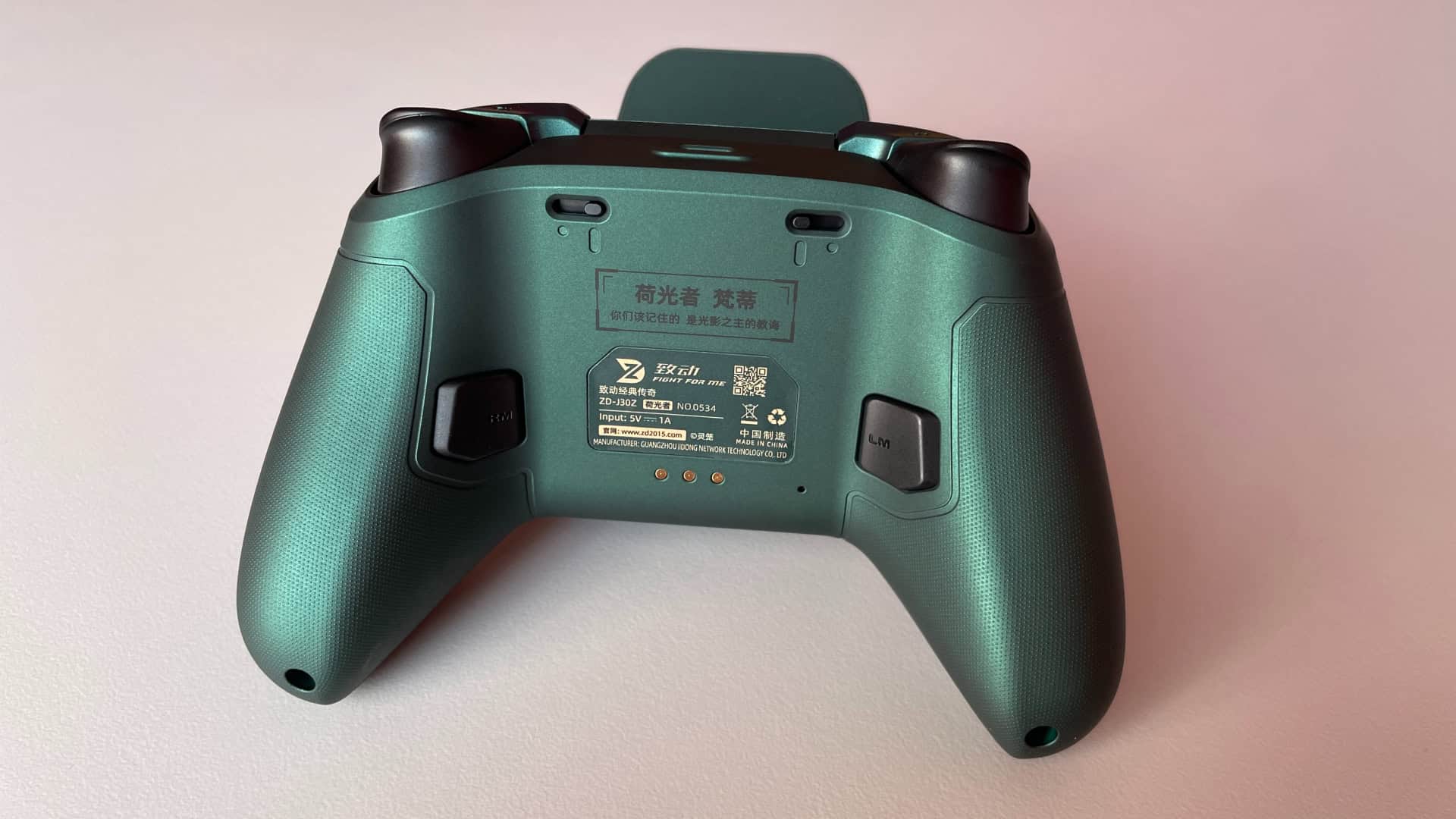 Back view of the ZD Classic Legend Ling Cage Limited Edition controller, showing the rear shell design and two additional programmable buttons on the back.