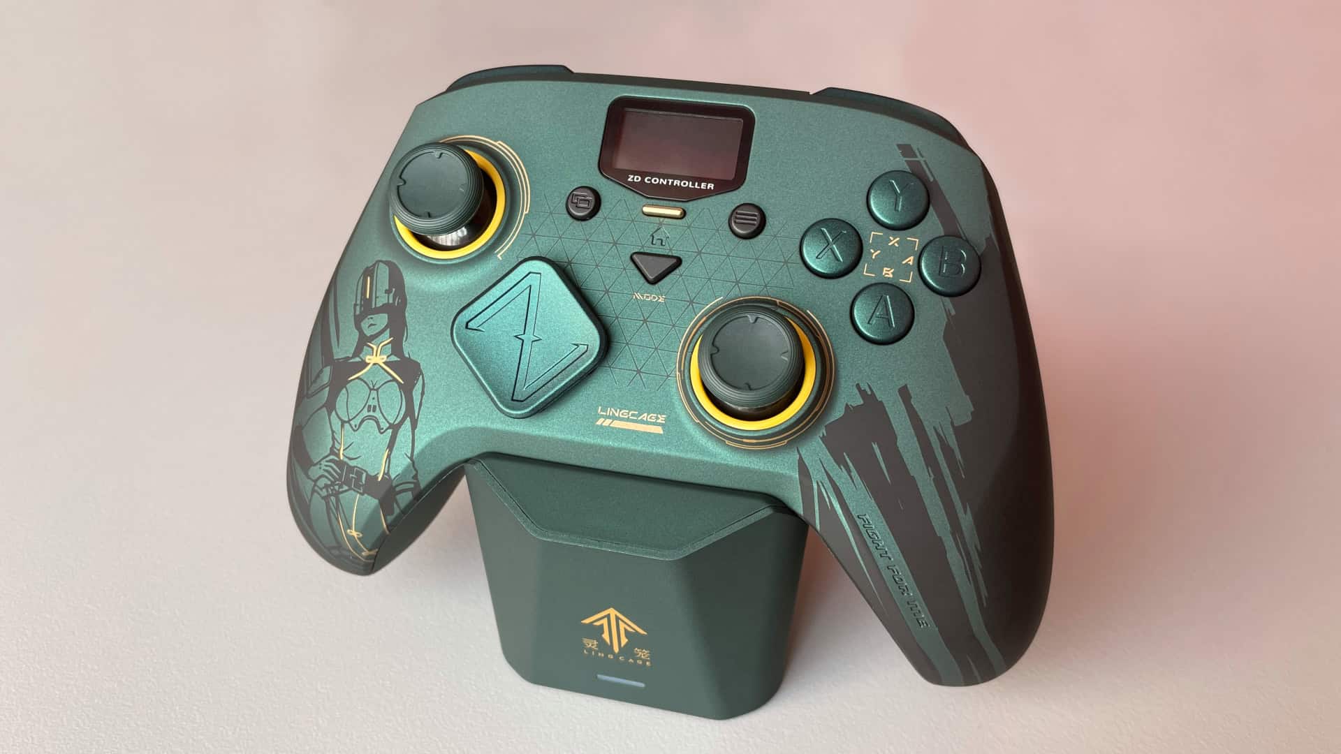 An aesthetic close-up photograph of the ZD Classic Legend Ling Cage Limited Edition controller.