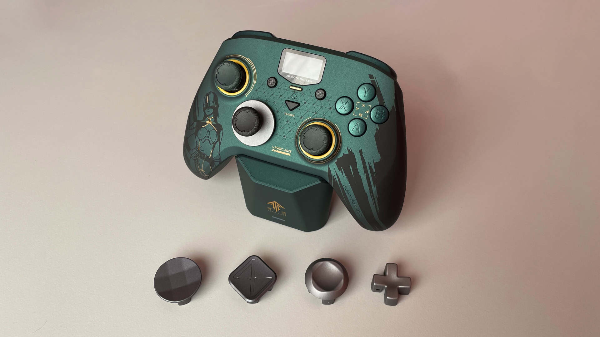 Set of swappable D-pad caps compatible with the ZD Classic Legend Ling Cage Limited Edition controller, shown as optional customization accessories.