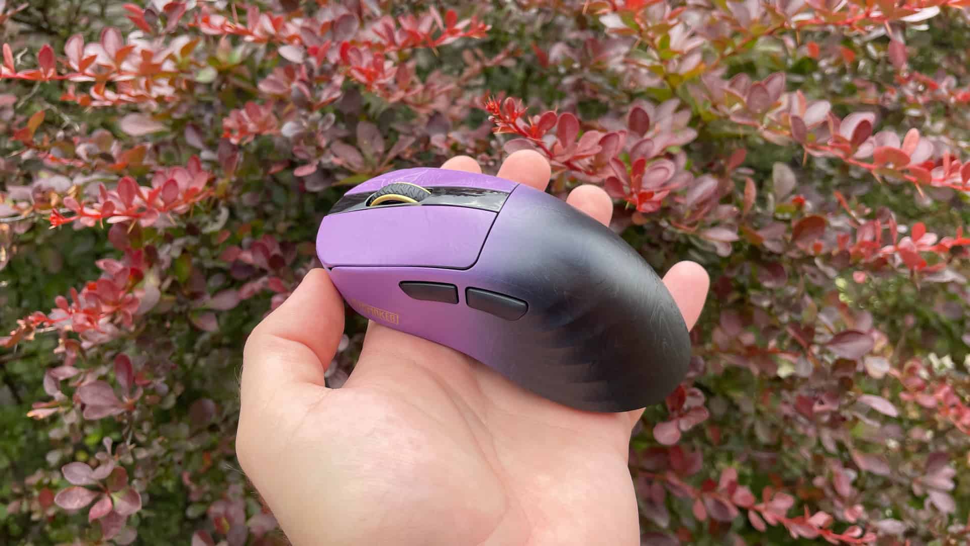 A clean, well-lit photo of the Epomaker Carbonis gaming mouse highlighting its overall design and aesthetic.