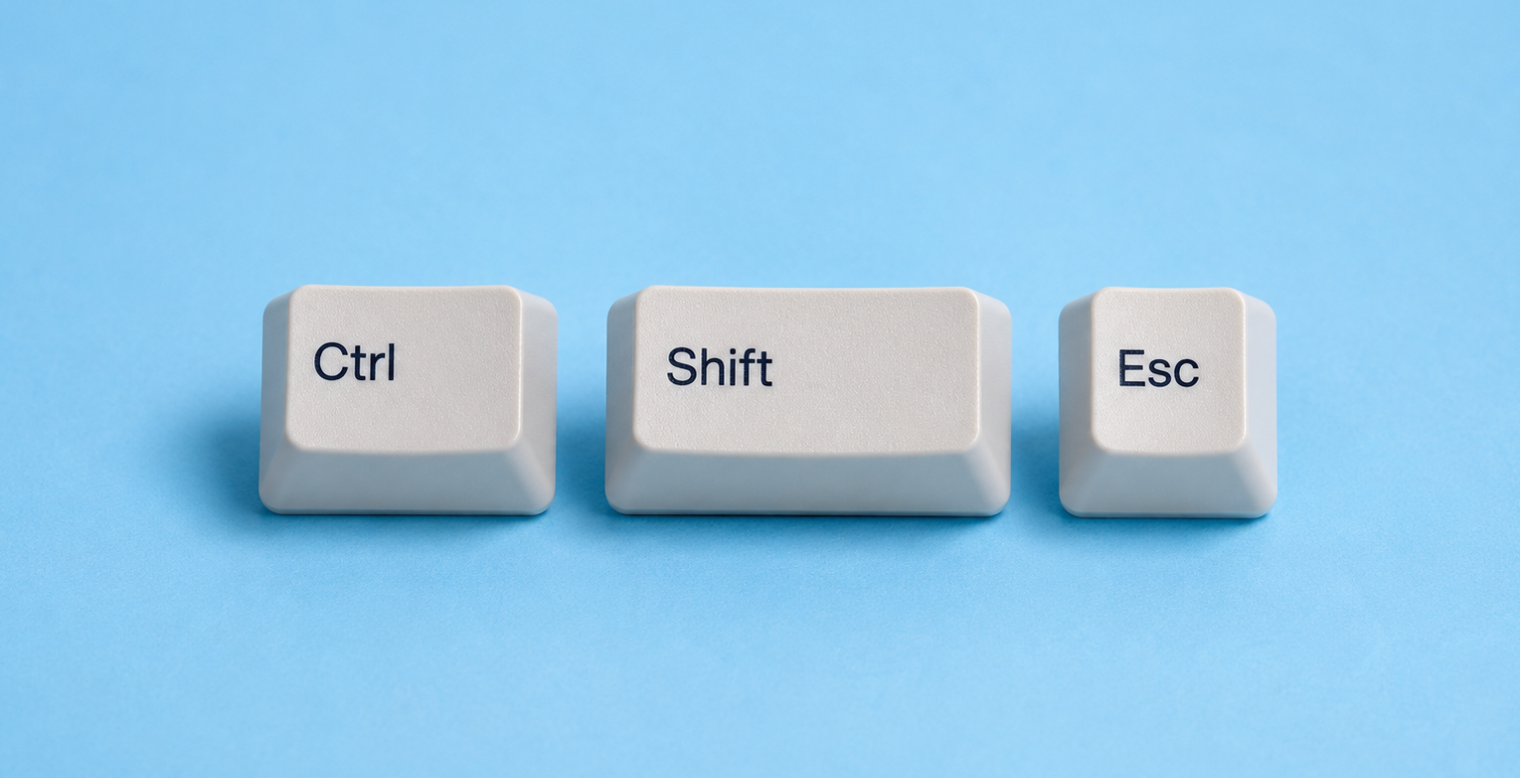 Ctrl + Shift + Esc keyboard shortcut keys for opening Task Manager