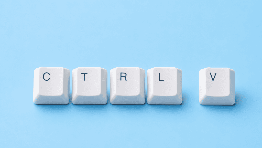 Ctrl + V keyboard shortcut keys