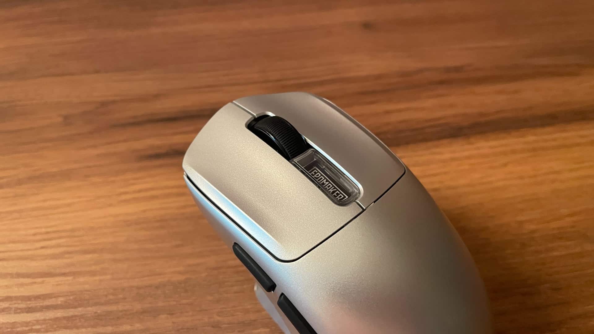 Close-up of the Epomaker Nex Pro showing the left and right primary buttons and the scroll wheel.