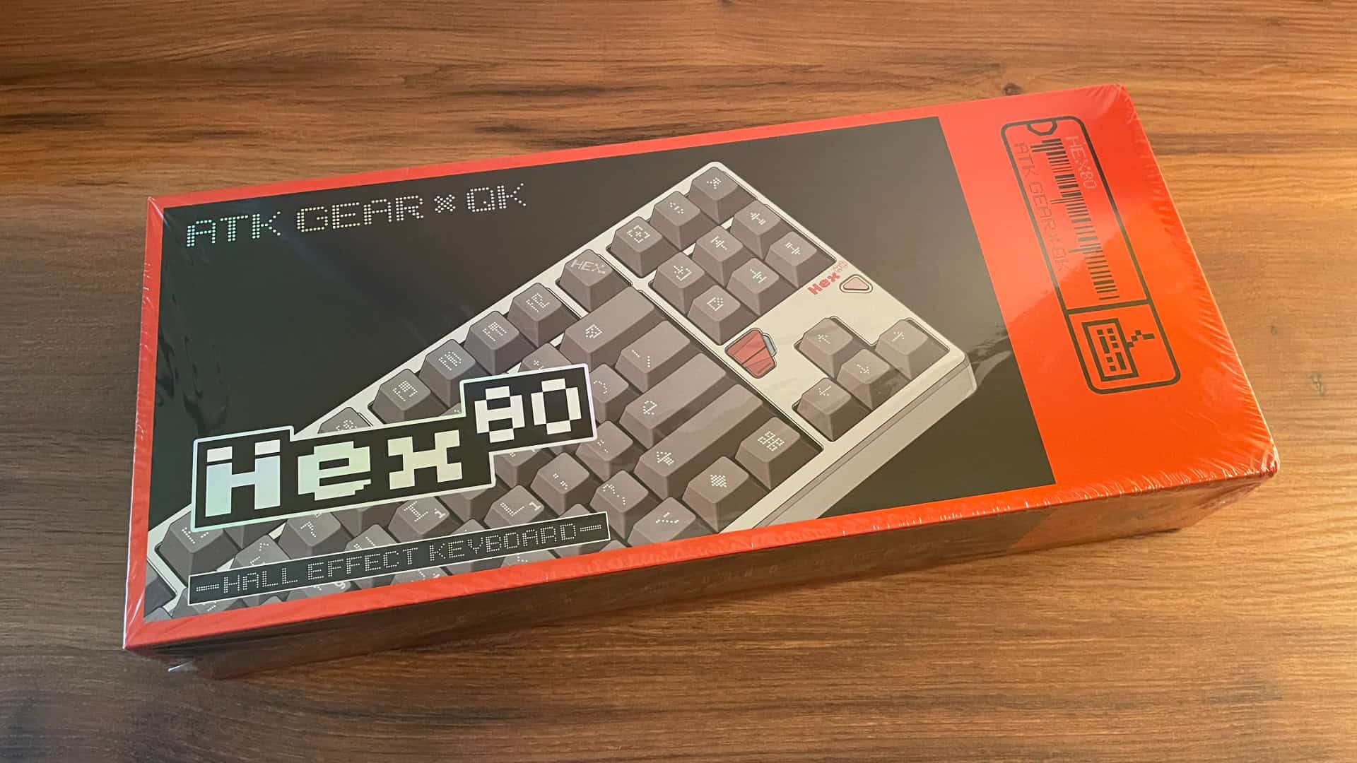 The retail box of the ATK x QwertyKeys Hex80 Hall Effect keyboard shown before unboxing.