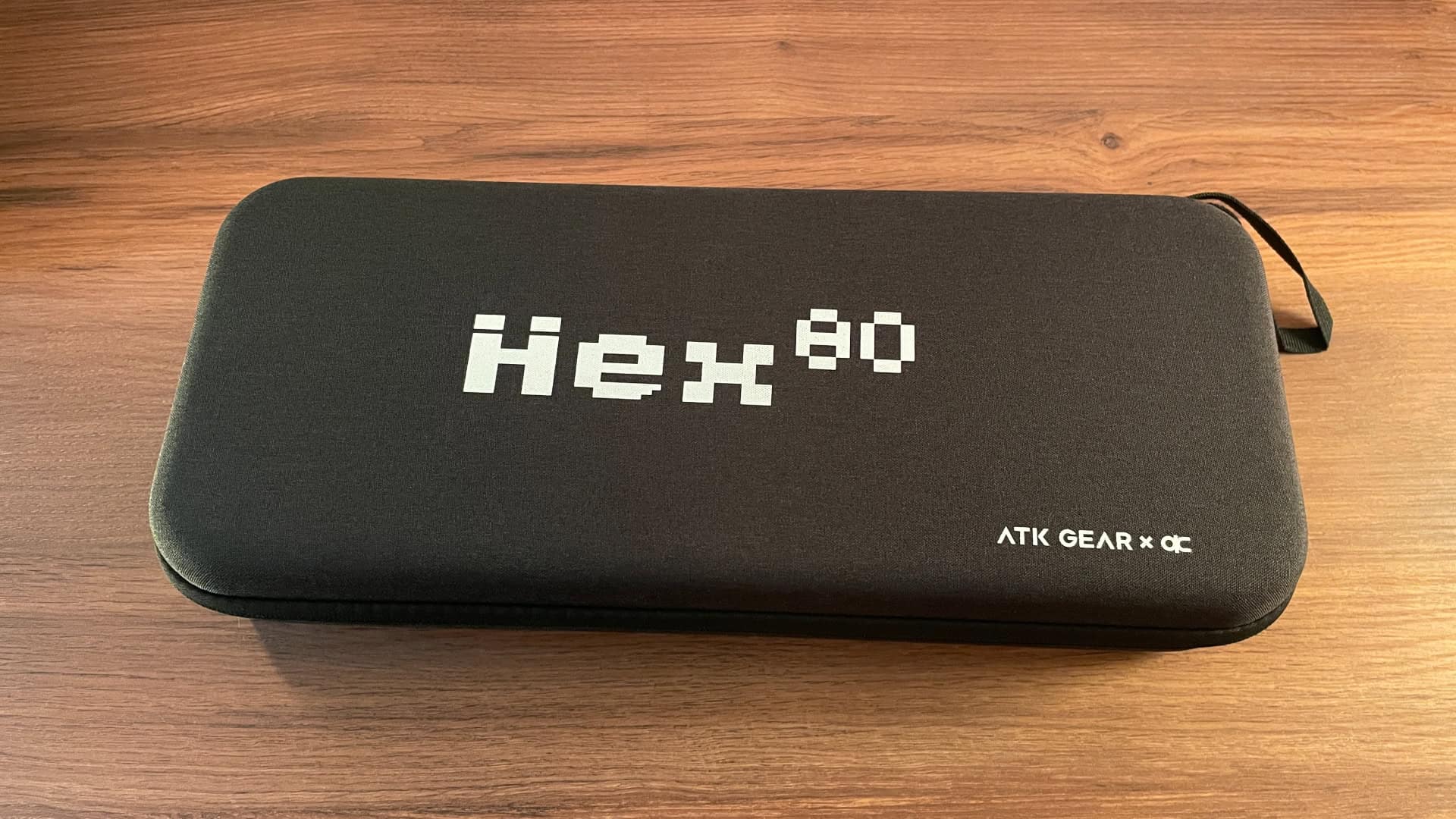The carrying case included with the ATK x QwertyKeys Hex80, designed to protect the keyboard during storage and transport.