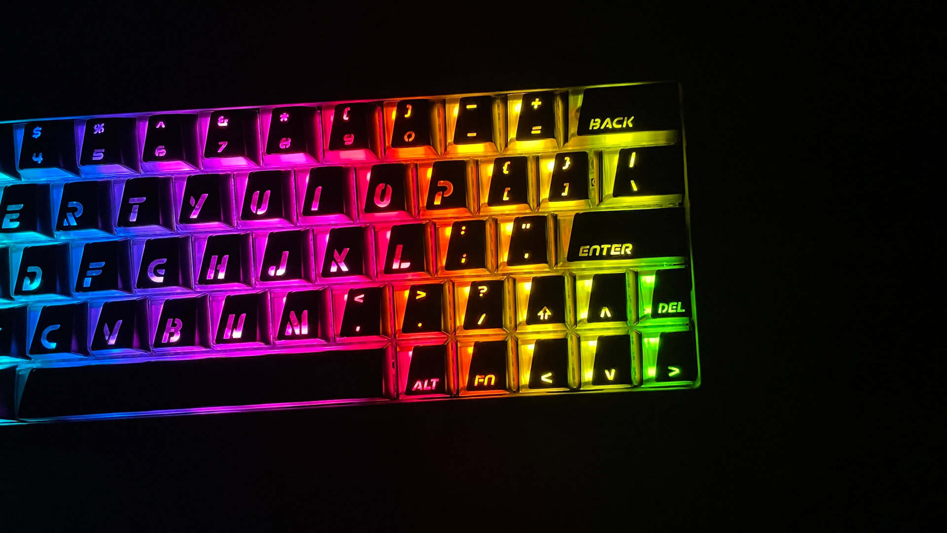 The XVX Trooper63 HE illuminated by RGB backlighting.
