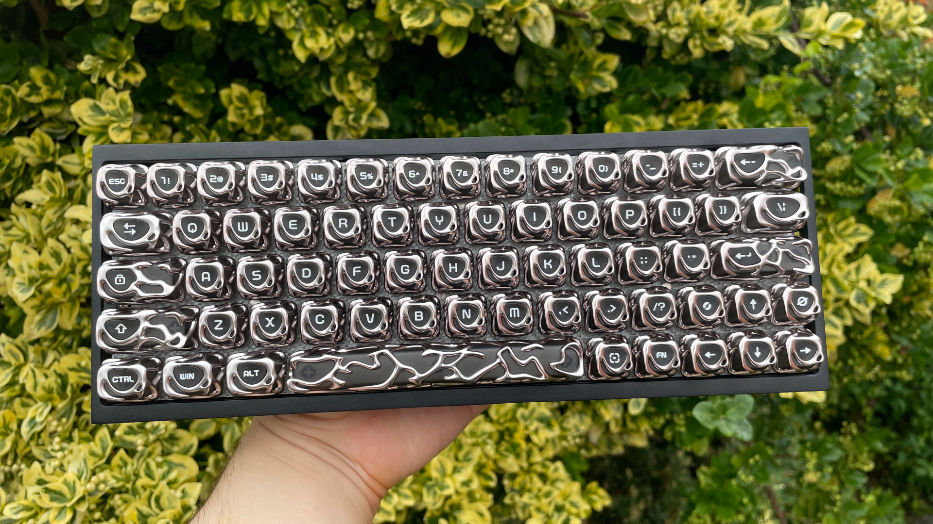 XVX Venom V2 Review – The Most Unique-Looking Keycaps? 6 XVX Venom V2 keycaps installed on the Trooper63 Hall Effect keyboard.