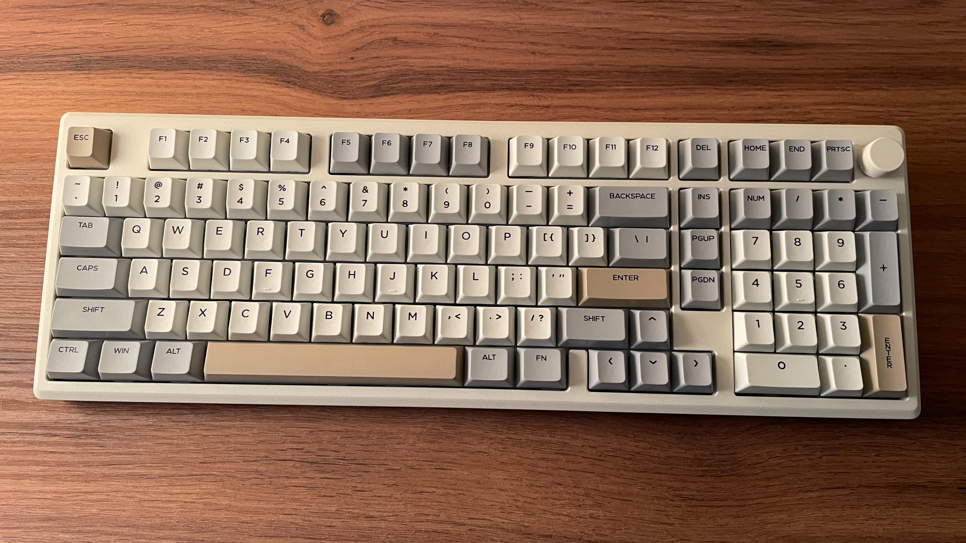 Epomaker Galaxy100 Review – A $100 Aluminum Keyboard with a Numpad and a Knob! 4 Epomaker Galaxy100 mechanical keyboard shown from above in the Grey colorway.