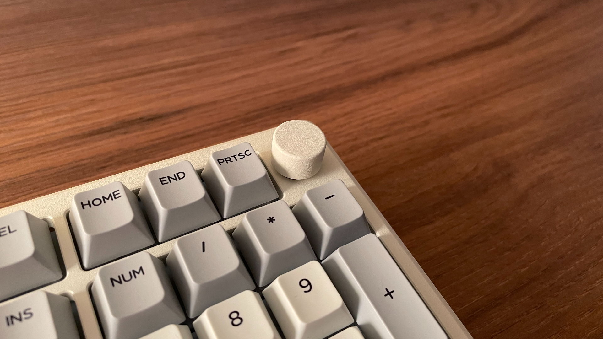 Epomaker Galaxy100 Review – A $100 Aluminum Keyboard with a Numpad and a Knob! 5 Close-up of the rotary knob on the Epomaker Galaxy100 keyboard.